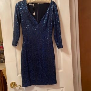 Blue sequin dress